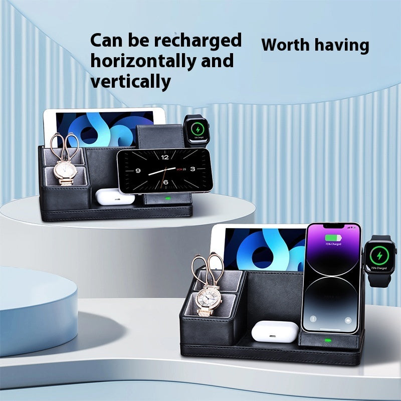 Three-in-one Wireless Charger Mobile Phone Headset Watch Stand Charging Station Storage Box - SustainCharge