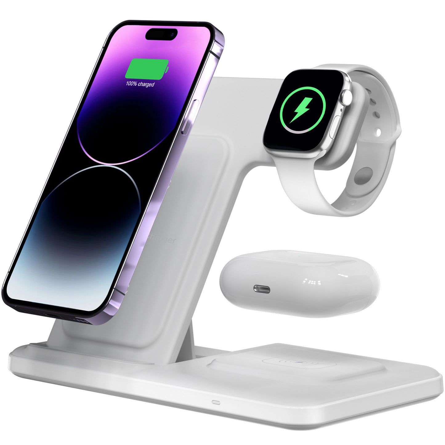 Vertical Bracket Fast Charging Base Three-in-one Wireless Charger - SustainCharge