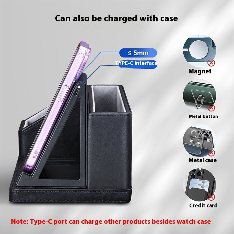 Three-in-one Wireless Charger Mobile Phone Headset Watch Stand Charging Station Storage Box - SustainCharge