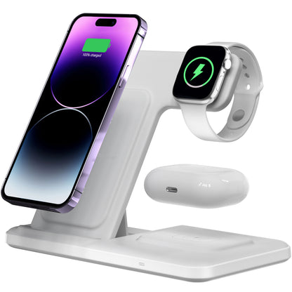 Vertical Bracket Fast Charging Base Three-in-one Wireless Charger - SustainCharge