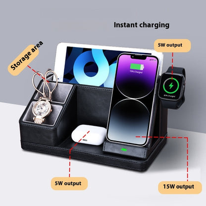 Three-in-one Wireless Charger Mobile Phone Headset Watch Stand Charging Station Storage Box - SustainCharge