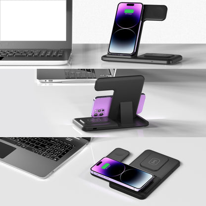 Vertical Bracket Fast Charging Base Three-in-one Wireless Charger - SustainCharge